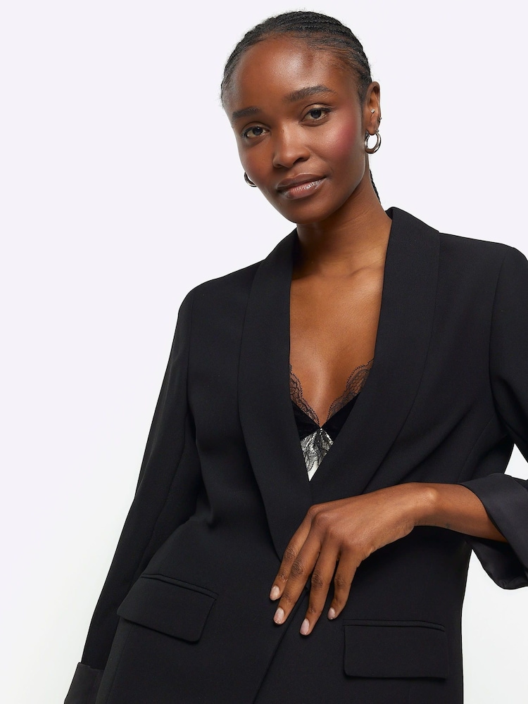 Buy River Island Black Tailored Blazer from Next Oman