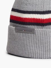 Tommy Hilfiger Grey Wool Blend Global Stripe Beanie - Image 4 of 4