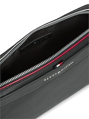 Tommy Hilfiger Black Metal Logo Textured Pouch - Image 4 of 4