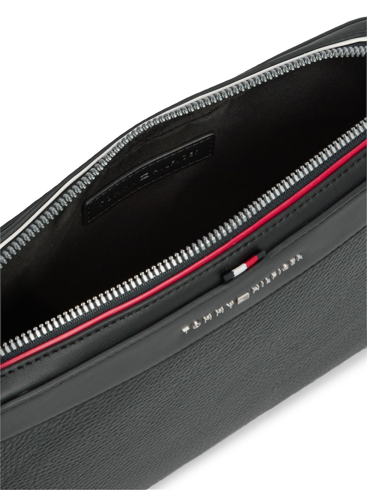 Tommy Hilfiger Black Metal Logo Textured Pouch - Image 4 of 4 Tommy Hilfiger Black Metal Logo Textured Pouch - Image 4 of 4