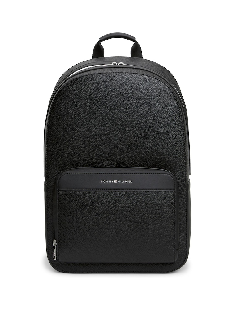Tommy Hilfiger Black Metallic Logo Dome Backpack - Image 1 of 5 Tommy Hilfiger Black Metallic Logo Dome Backpack - Image 1 of 5