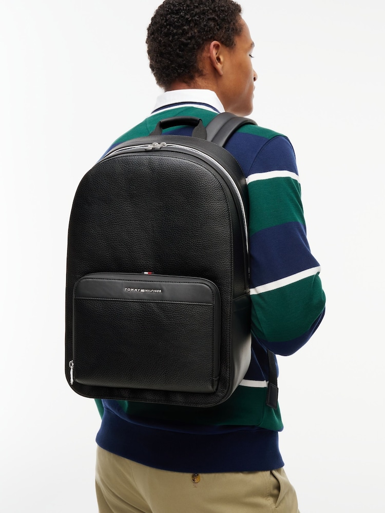 Tommy Hilfiger Black Metallic Logo Dome Backpack - Image 5 of 5 Tommy Hilfiger Black Metallic Logo Dome Backpack - Image 5 of 5