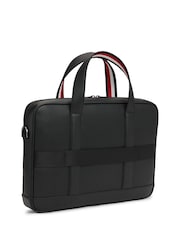 Tommy Hilfiger Black Textured Global Stripe Laptop Bag - Image 2 of 5