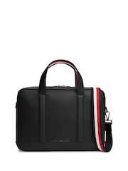 Tommy Hilfiger Black Textured Global Stripe Laptop Bag - Image 3 of 5