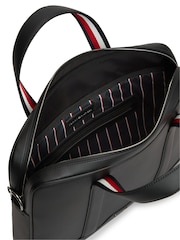 Tommy Hilfiger Black Textured Global Stripe Laptop Bag - Image 4 of 5
