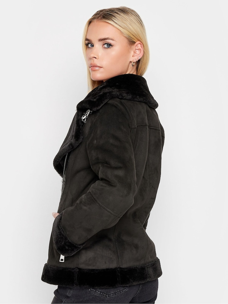 PixieGirl Petite Black Aviator Jacket - Image 2 of 4