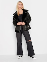 PixieGirl Petite Black Aviator Jacket - Image 3 of 4