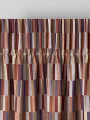 Rust Brown Blocks Made To Measure Curtains - Image 5 of 8