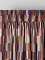 Rust Brown Blocks Made To Measure Curtains - Image 6 of 8