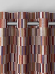 Rust Brown Blocks Made To Measure Curtains - Image 7 of 8