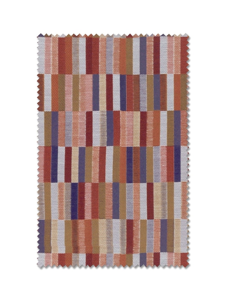 Rust Brown Blocks Made To Measure Curtains - Image 8 of 8