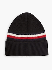 Tommy Hilfiger Black Wool Blend Global Stripe Beanie - Image 2 of 4