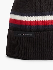 Tommy Hilfiger Black Wool Blend Global Stripe Beanie - Image 3 of 4