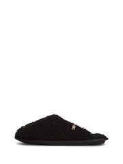 Negro - Pantuflas de piel sintética con monograma de Tommy Hilfiger - Imagen 2 de 6