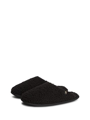 Negro - Pantuflas de piel sintética con monograma de Tommy Hilfiger - Imagen 3 de 6
