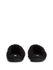 Negro - Pantuflas de piel sintética con monograma de Tommy Hilfiger - Imagen 4 de 6