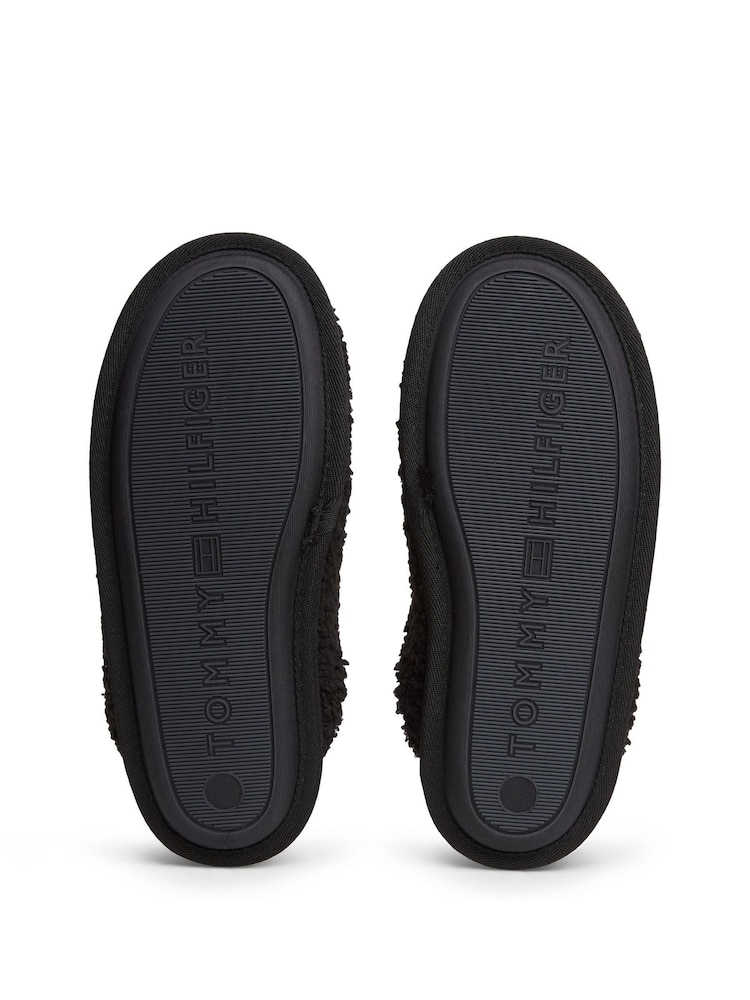 Negro - Pantuflas de piel sintética con monograma de Tommy Hilfiger - Imagen 6 de 6