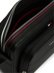 Tommy Hilfiger Black Metal Logo Textured Cross-Body Reporter Bag - Image 3 of 5