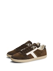 Tommy Hilfiger Brown Suede Mixed Texture Enamel Flag Trainers - Image 3 of 6