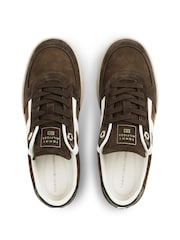 Tommy Hilfiger Brown Suede Mixed Texture Enamel Flag Trainers - Image 5 of 6