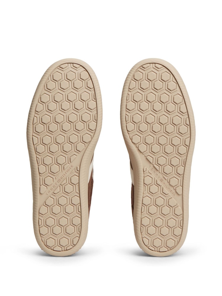Tommy Hilfiger Brown Suede Mixed Texture Enamel Flag Trainers - Image 6 of 6 Tommy Hilfiger Brown Suede Mixed Texture Enamel Flag Trainers - Image 6 of 6