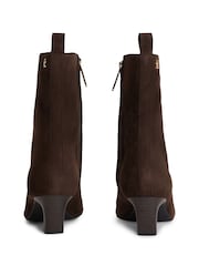 Tommy Hilfiger Brown Kitten Heel Suede Ankle Boots - Image 4 of 6