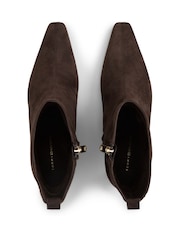 Tommy Hilfiger Brown Kitten Heel Suede Ankle Boots - Image 5 of 6