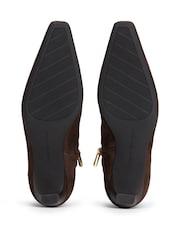 Tommy Hilfiger Brown Kitten Heel Suede Ankle Boots - Image 6 of 6