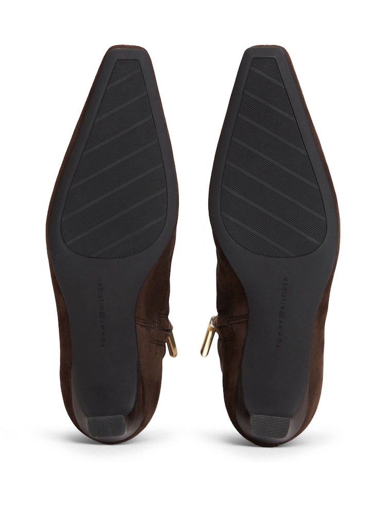 Tommy Hilfiger Brown Kitten Heel Suede Ankle Boots - Image 6 of 6 Tommy Hilfiger Brown Kitten Heel Suede Ankle Boots - Image 6 of 6