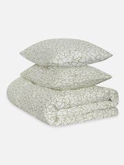 Jasper Conran London Green Mini Leaves 200 TC Percale 100% Cotton Duvet Set - Image 4 of 4