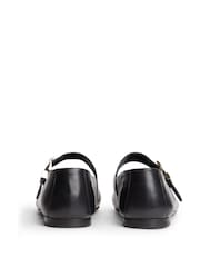 Tommy Hilfiger Black Leather Buckle Mary Jane Ballerinas - Image 4 of 6