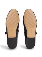 Tommy Hilfiger Black Leather Buckle Mary Jane Ballerinas - Image 6 of 6