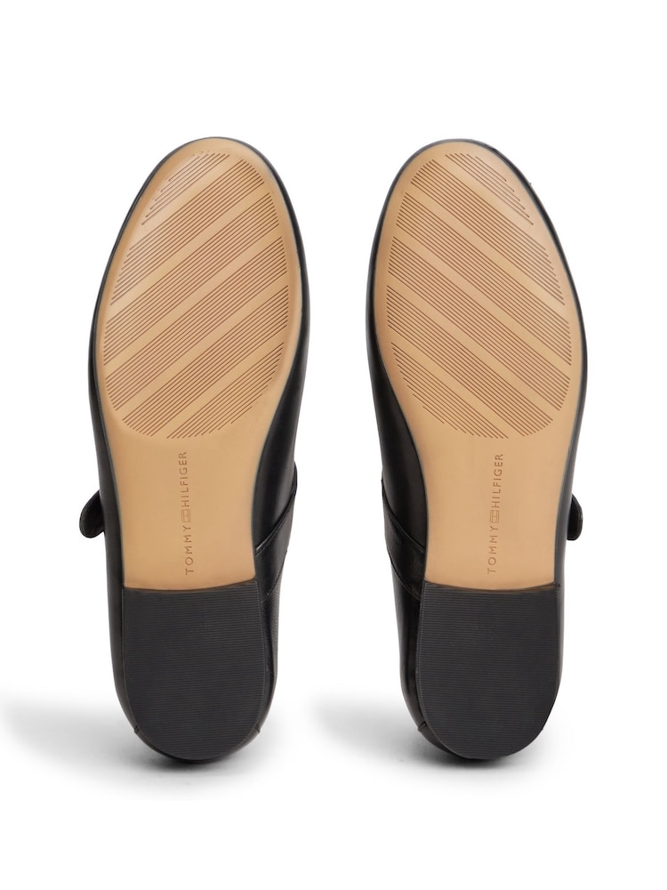Tommy Hilfiger Black Leather Buckle Mary Jane Ballerinas - Image 6 of 6 Tommy Hilfiger Black Leather Buckle Mary Jane Ballerinas - Image 6 of 6