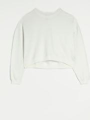 River Island White Cropped Plain Sweatshirt - Image 4 of 4
