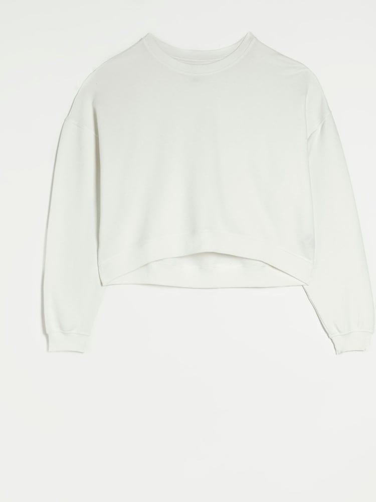 River Island White Cropped Plain Sweatshirt - Image 4 of 4