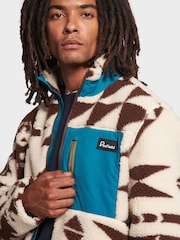 Penfield Brown Mens Winter Geo Mattawa Fleece Jacket - Image 4 of 8
