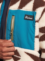 Penfield Brown Mens Winter Geo Mattawa Fleece Jacket - Image 5 of 8