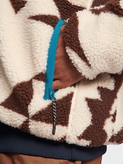 Penfield Brown Mens Winter Geo Mattawa Fleece Jacket - Image 6 of 8