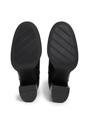 Tommy Hilfiger Black Leather Block Heel Riding Boots - Image 6 of 6