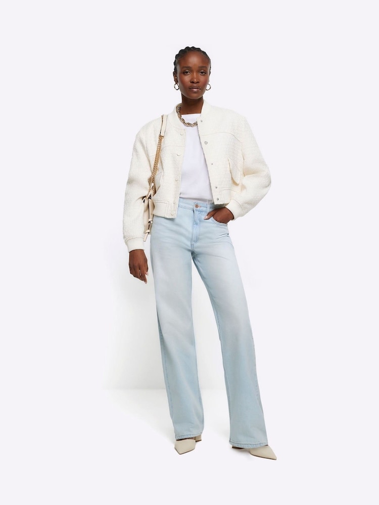 River Island Jeans aus 100 % Baumwolle mit hohem Bund in Relaxed-Fit - Bild 1 von 5 River Island Jeans aus 100 % Baumwolle mit hohem Bund in Relaxed-Fit - Bild 1 von 5