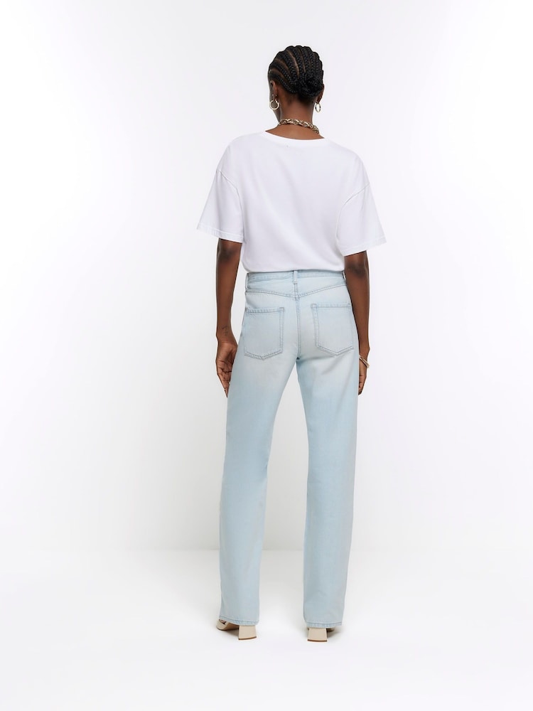 River Island Jeans aus 100 % Baumwolle mit hohem Bund in Relaxed-Fit - Bild 2 von 5 River Island Jeans aus 100 % Baumwolle mit hohem Bund in Relaxed-Fit - Bild 2 von 5