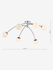 Dar Lighting Silver Puglia 6 Light Semi Flush Fitting Ceiling Light - Image 2 of 4