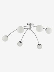 Dar Lighting Silver Puglia 6 Light Semi Flush Fitting Ceiling Light - Image 3 of 4