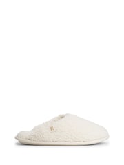 Crema - Pantuflas de piel sintética con monograma de Tommy Hilfiger - Imagen 1 de 6