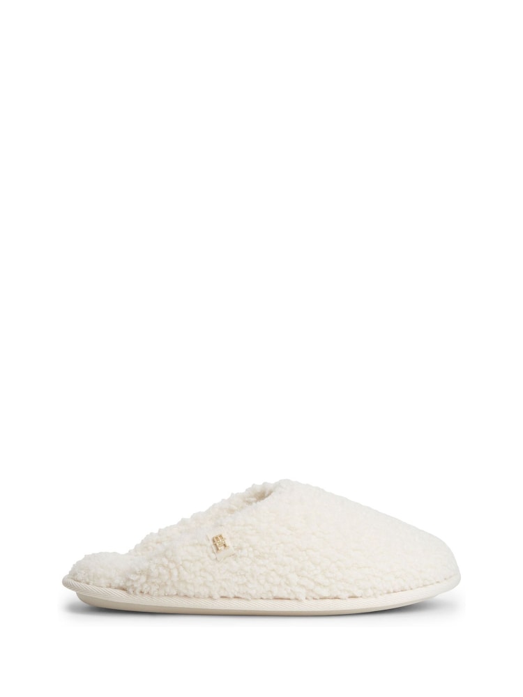 Crema - Pantuflas de piel sintética con monograma de Tommy Hilfiger - Imagen 1 de 6