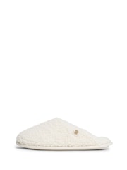 Crema - Pantuflas de piel sintética con monograma de Tommy Hilfiger - Imagen 2 de 6