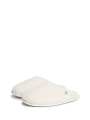 Crema - Pantuflas de piel sintética con monograma de Tommy Hilfiger - Imagen 3 de 6