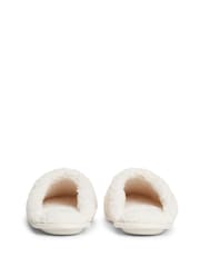 Crema - Pantuflas de piel sintética con monograma de Tommy Hilfiger - Imagen 4 de 6