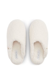 Crema - Pantuflas de piel sintética con monograma de Tommy Hilfiger - Imagen 5 de 6