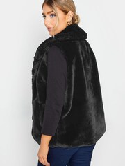 M&Co Black Plush Faux Fur Gilet - Image 2 of 4